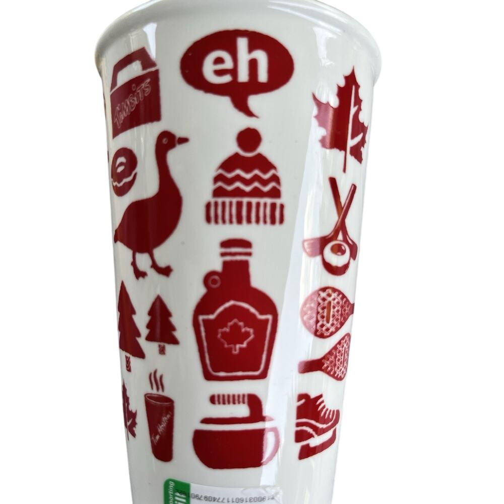 Tim Hortons 2018 - Coffee Mug - Ceramic - 6 Inches - With Lid